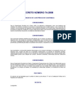 Ley de Creación de Los Ambientes Libres de Humo de Tabaco, Decreto 74-2008