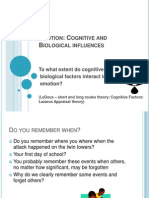 To What extent do cognitive and biological factors react in emotion? 