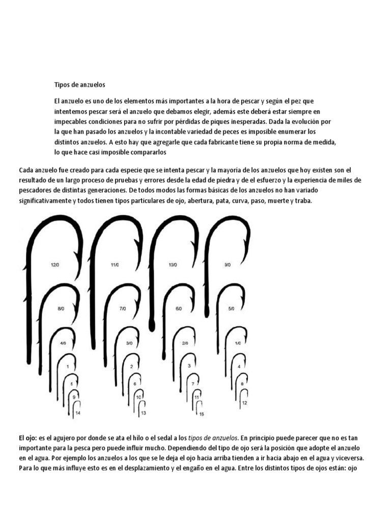 Tipos de Anzuelos, PDF, Pescado