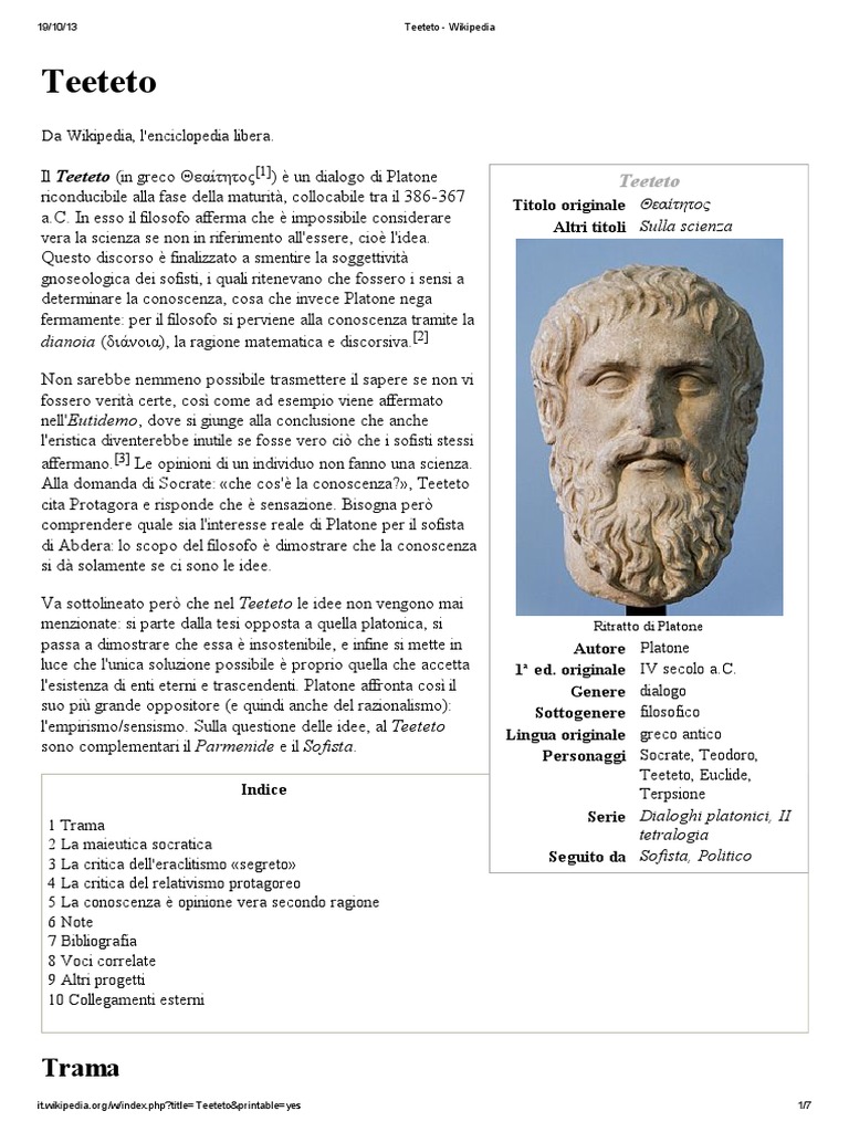 Teeteto - Wikipedia | PDF