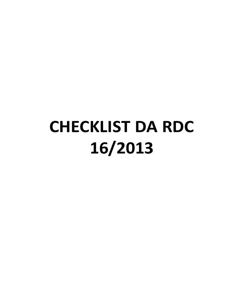 Check List RDC 216 | PDF