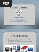 Cyber Crimes: M.Tech (Final Year-Regular) C.S.E. Depatment Gzs Ptu Camus Bhatinda, Punjab