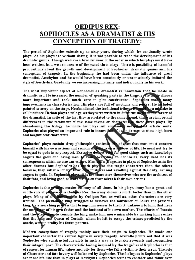 Who wrote oedipus rex picture