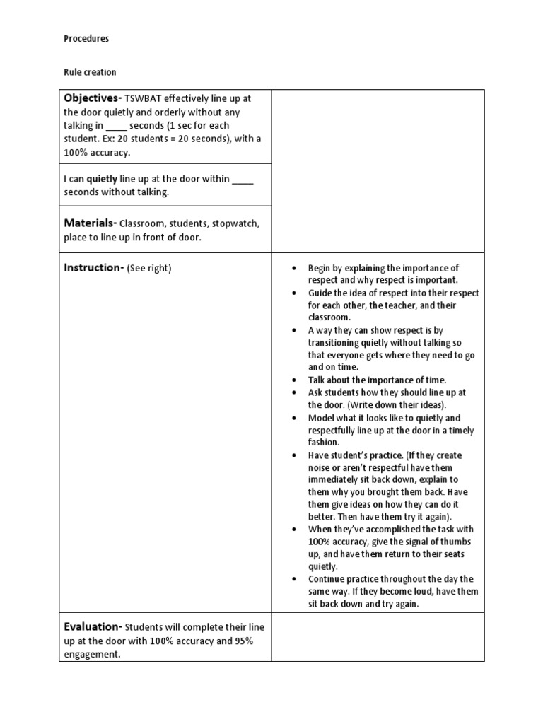 Classroom Line-Up and Fire Safety Procedures | PDF | Classroom ...