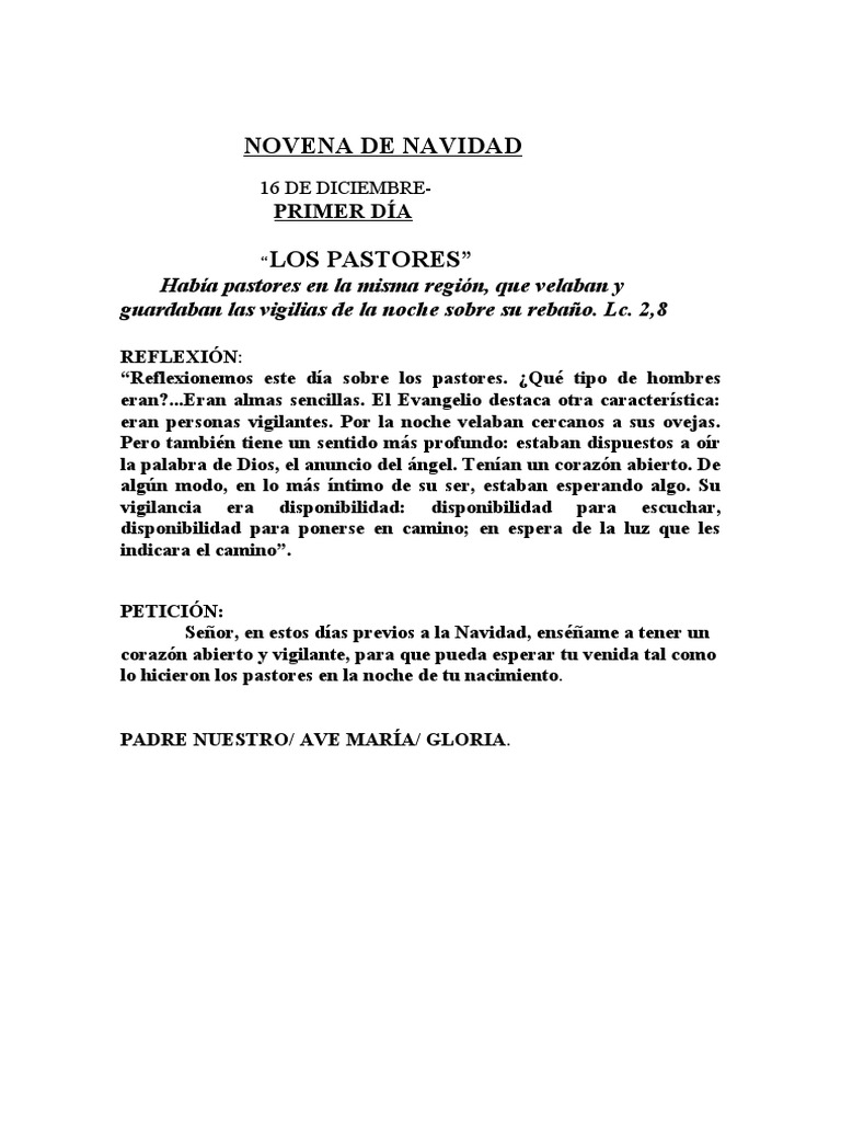 Reflexiones Diarias de la Novena de Navidad | PDF | María, madre de ...