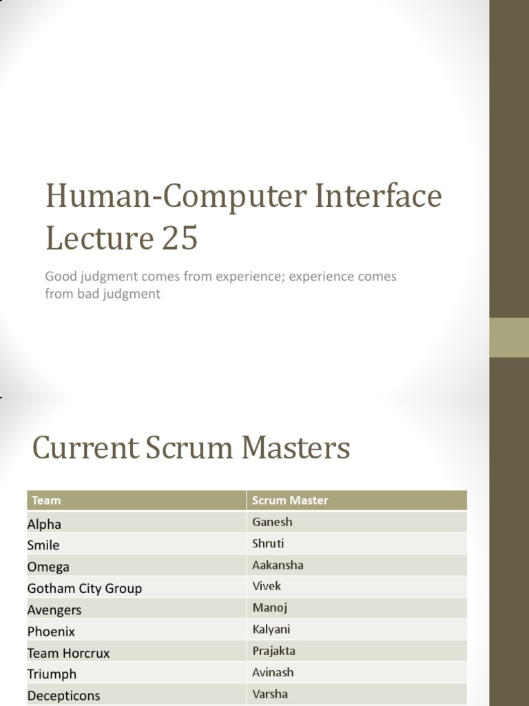 Human-Computer Interface: Good Judgment Comes From Experience ...
