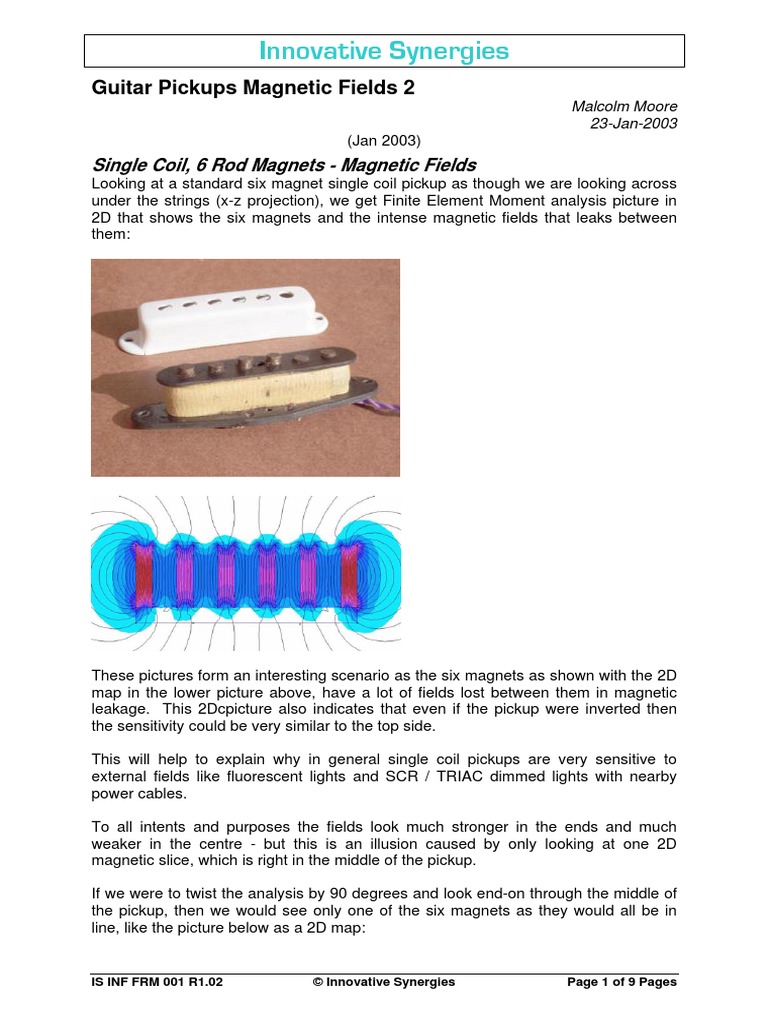 Guitar Pickups Fields 2 Malcolm Moore Inductor