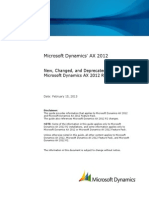 Microsoft Dynamics AX 2012, New Changed and Deprecated Features for Microsoft Dynamics AX 2012
