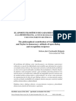 APORTE FILOSÓFICO DE GADAMER Y TAYLOR Actitud de Diálogo Abierto y Reconocimiento Recíproco