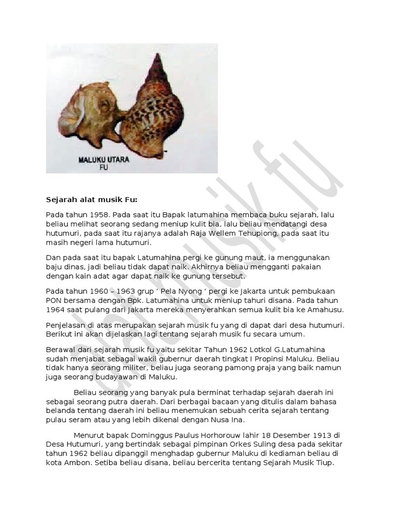 Apa Yang Dimaksud Dengan Alat Musik Tradisional Fu Atau Tahuri Seni Musik Dictio Community