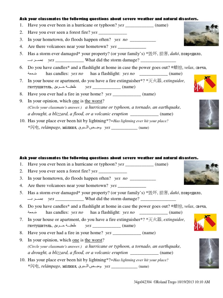 2ask Have You Ever Been in A Hurricane or Typhoon | PDF | Volcano ...