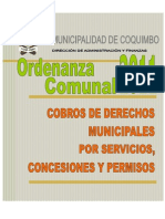 Ordenanza - 2011 Cobro de Derechos Municipales