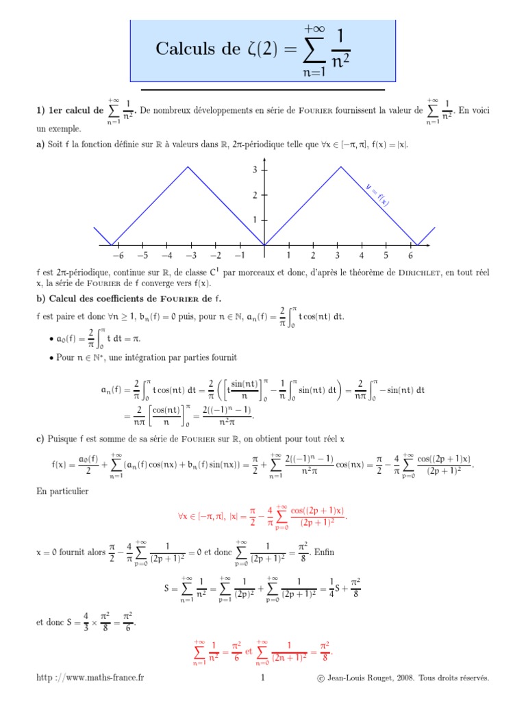 Zeta de 2 | PDF | Intégral | Concepts mathématiques