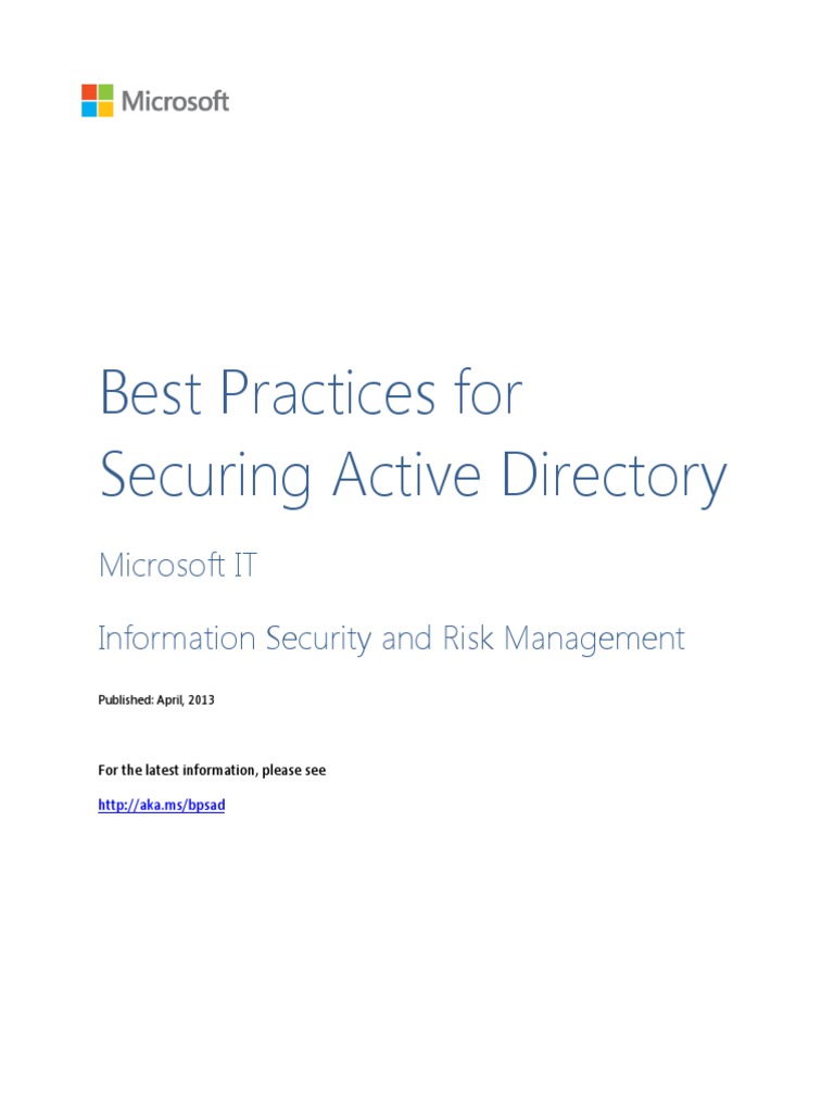 Best Practices For Securing Active Directory | PDF