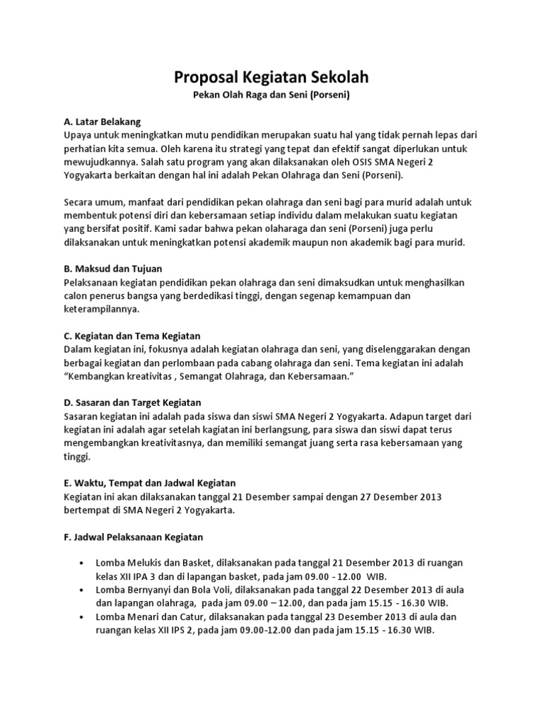  contoh proposal  kegiatan sekolah pdf