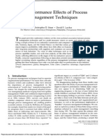 Performance Effects of Process Management Tecniques