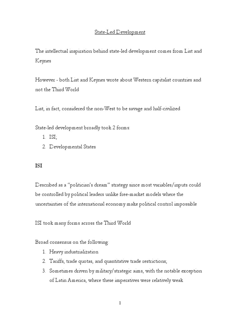 State Led Development 1 PDF Market Economy Trade