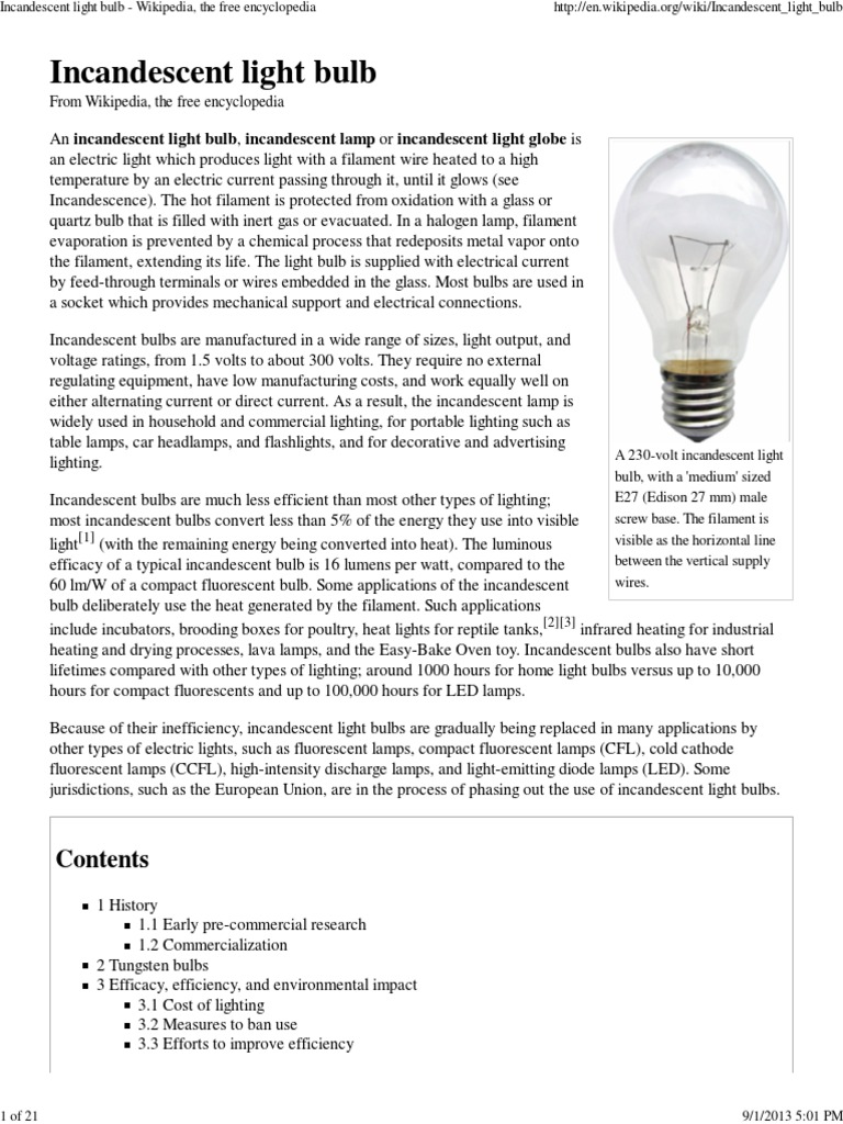 Incandescent Light Bulb, PDF, Incandescent Light Bulb