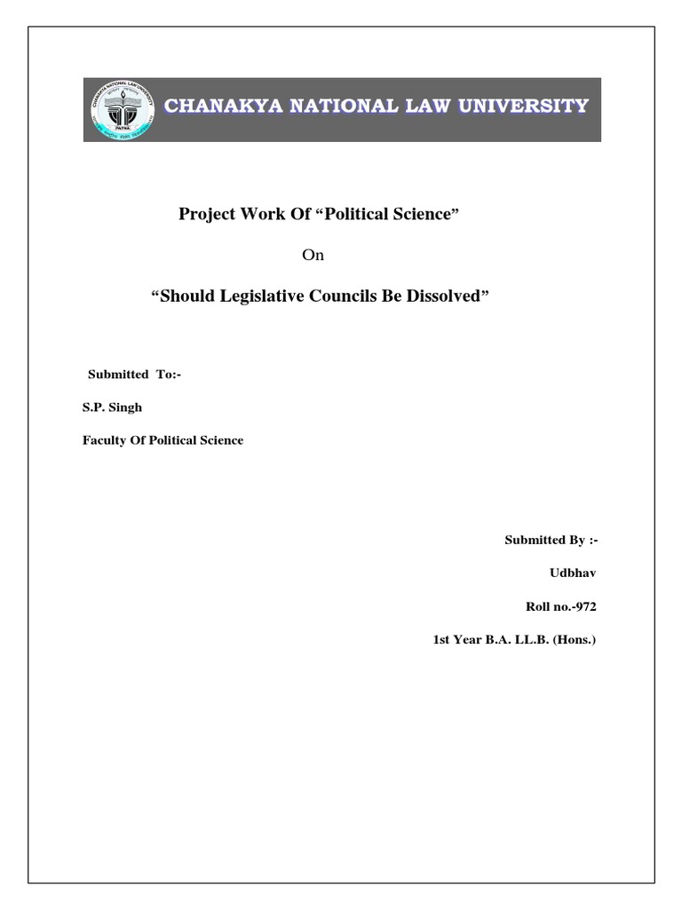 Legislative Councils: A Political Inquiry | PDF