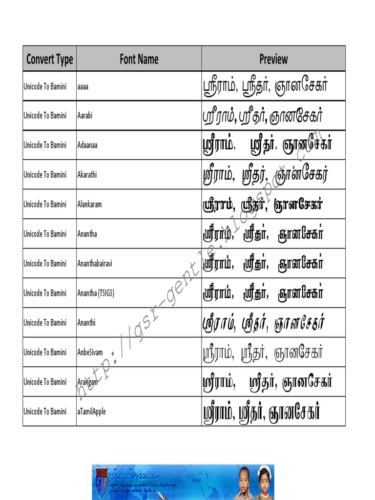 Free Download Tamil Bamini Unicode Font