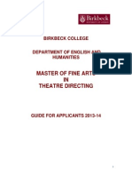 MFA Theatre Directing Guide for Applicants 2013-14