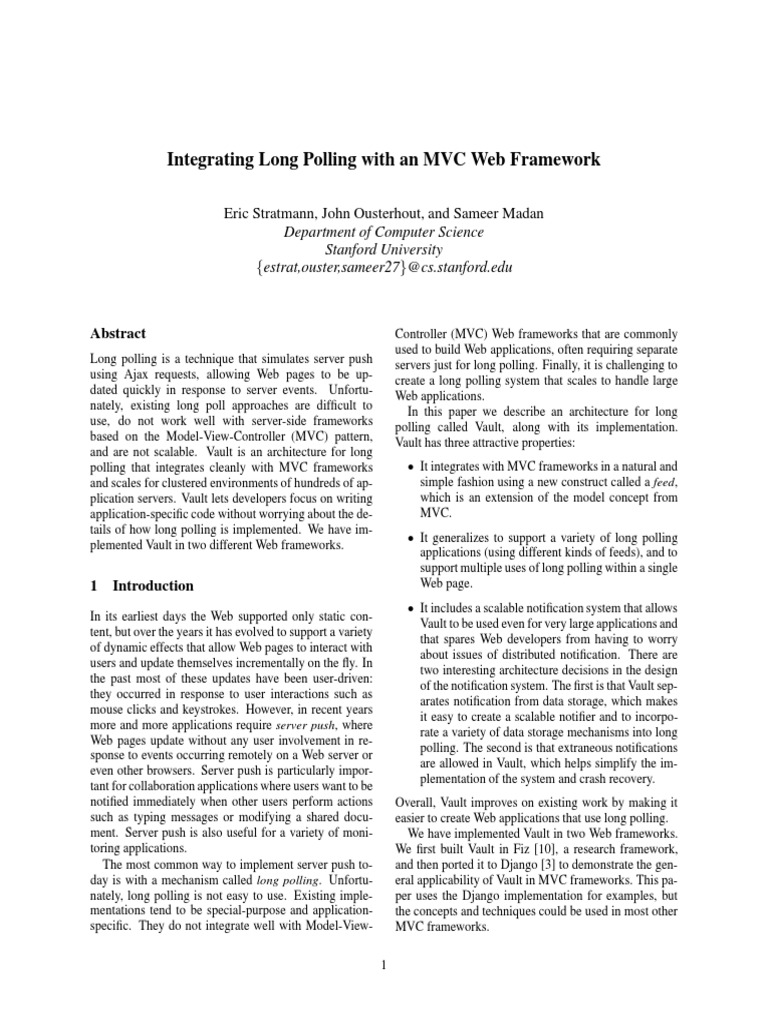 Long Poll - Programming | Download Free PDF | Model–View–Controller ...