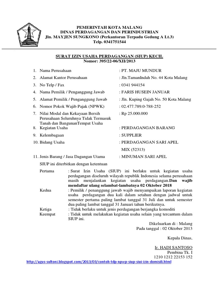 Pemerintah Kota Malang Siup Pdf