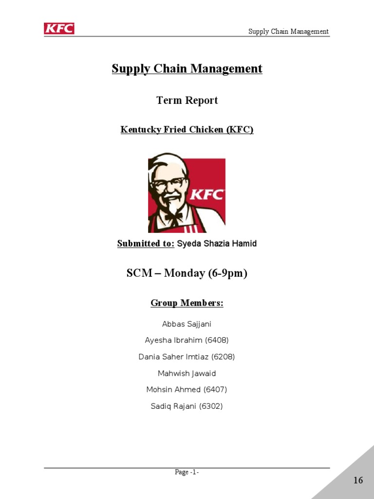 KFC Supply Chain | PDF | Fast Food Restaurants | Warehouse