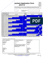 Aquacheck Applicaation Form 2012 - 2013