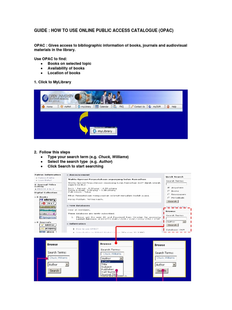Using OPAC: A User's Guide | PDF