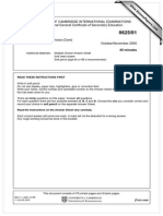 University of Cambridge International Examinations International General Certificate of Secondary Education Physics Paper 1 Multiple Choice (Core) October/November 2005 45 Minutes