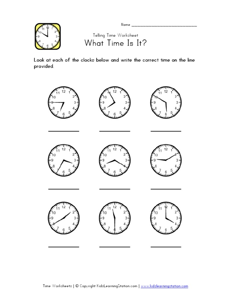 Time Worksheet 5min2 | PDF