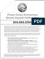 Peace Corps AnonymousSexual-Assault Hotline Pilot Hotline Flyer