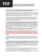 The Current Status of The "Food Security Doctrine" Implementation in The Russian Federation and Tasks For 2013-2020