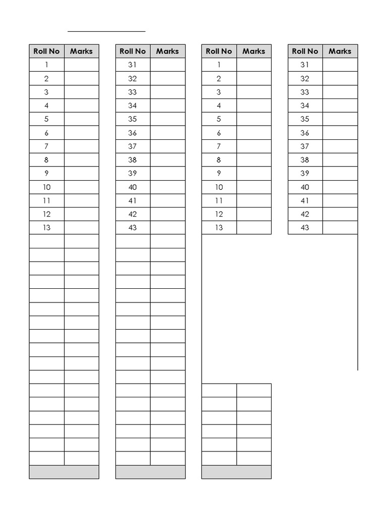 Student Roll and Marks List | PDF | Home & Garden