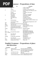 English Grammar - Prepositions of Time