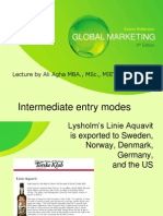 Global Marketing: Intermediate Entry Modes