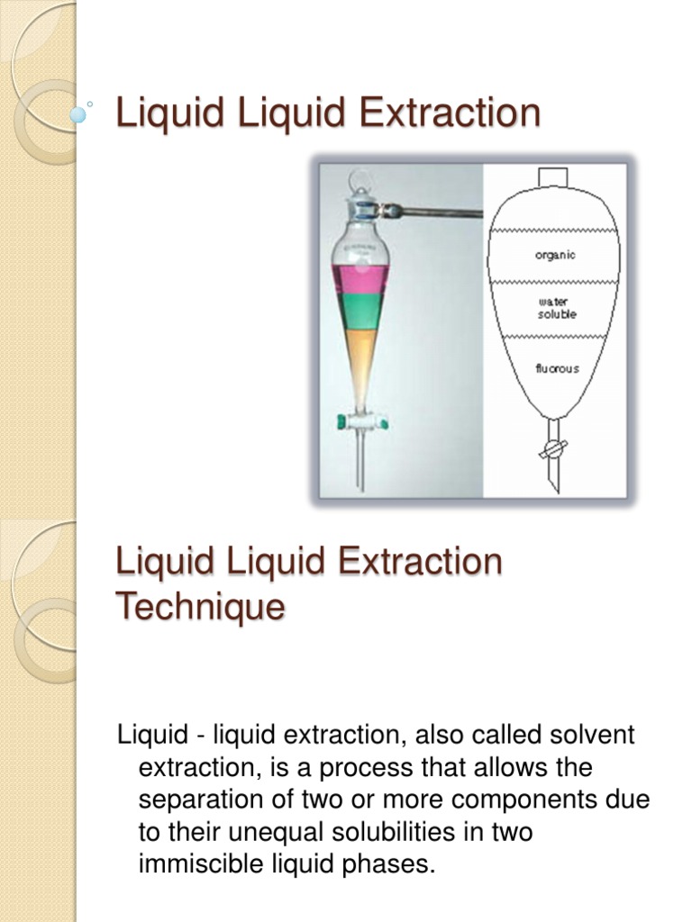 Liquid Liquid Extraction PDF Solution Solubility