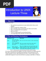 Introduction To UNIX: Lecture Three: 3.1 Objectives