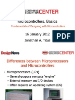 Microcontrollers, Basics: 16 January 2012 Jonathan A. Titus