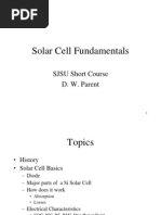 Solar Cell Fundamentals: SJSU Short Course D. W. Parent