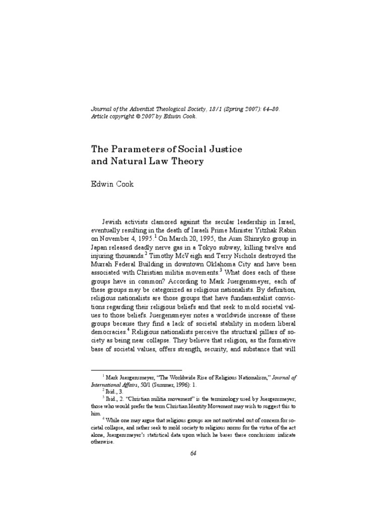 Social Justice And Natural Law Pdf Natural Law Jurisprudence