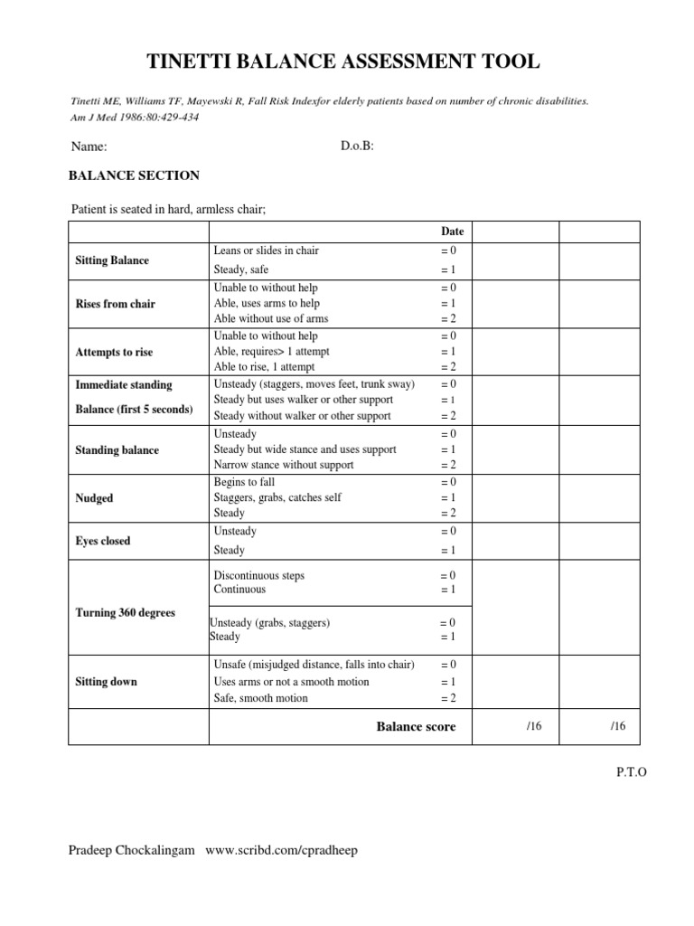Tinitti Balance Assessment Tool Horse Gait Anatomical Terms Of Motion