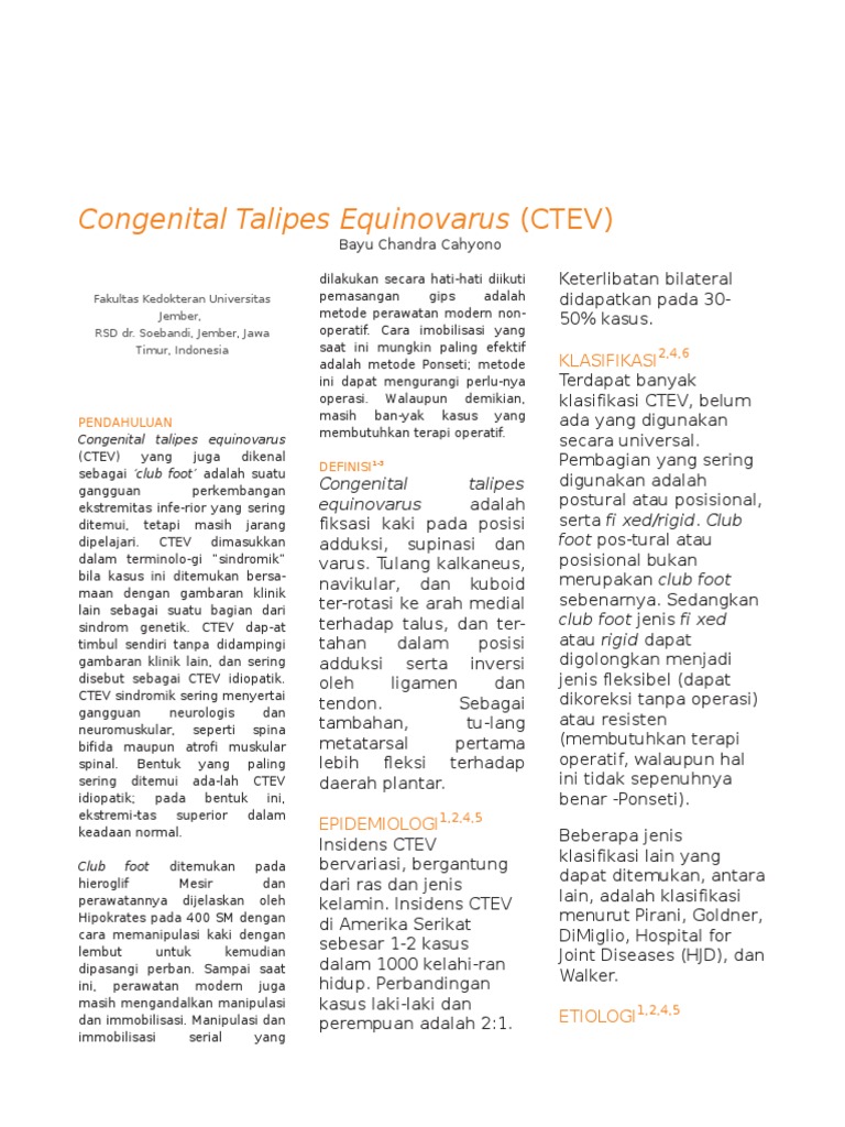Congenital Talipes Equinovarus PDF