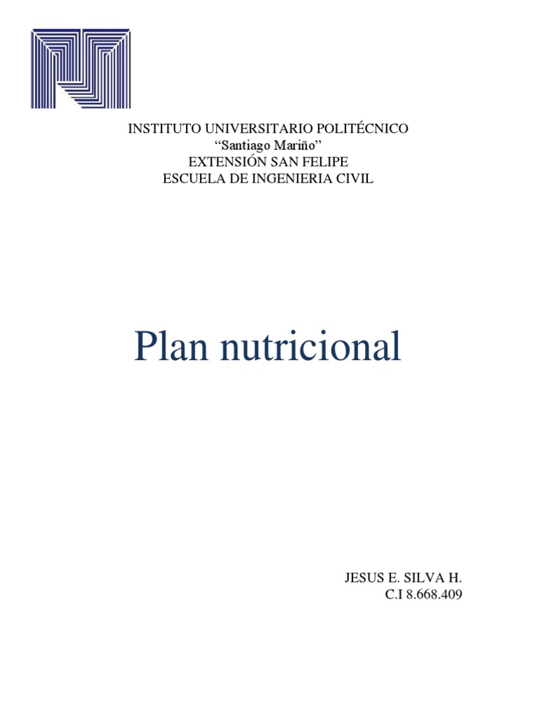 Plan Nutricional Estandarizado | PDF | Nutrición | Dieta y nutrición