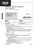 F321 01 Jun12 OCR Chemistry Question Paper