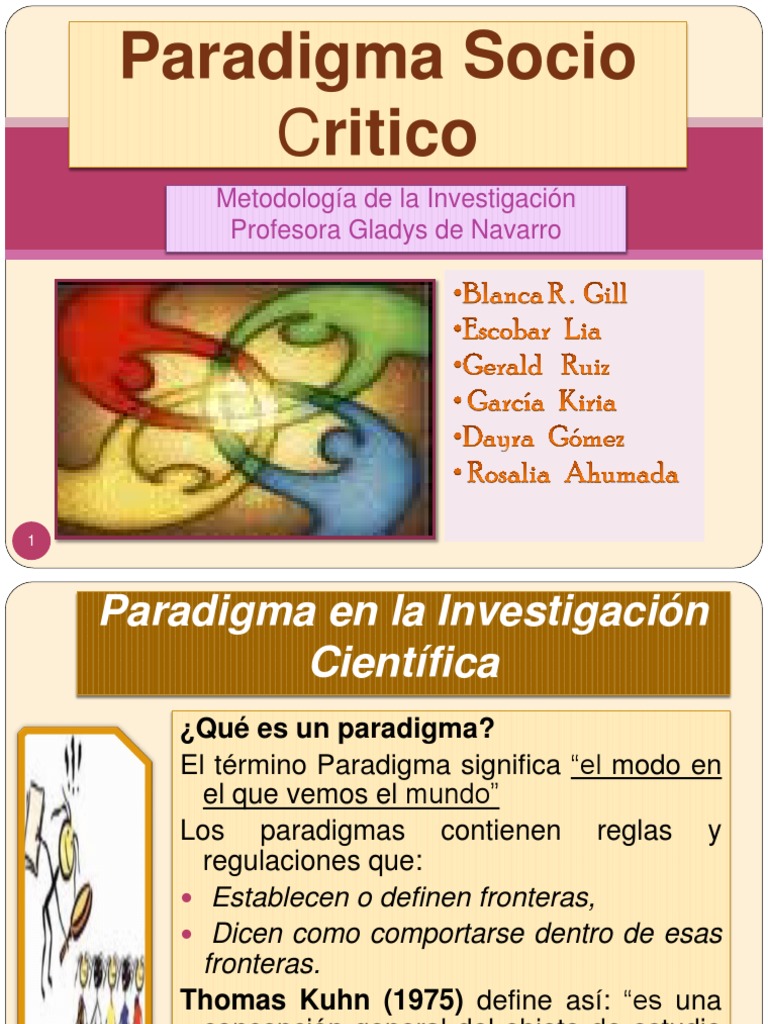 paradigmas sociocrítico Paradigma Método científico