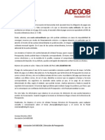 ADEGOB. Información de Pago de Cuotas Mensuales