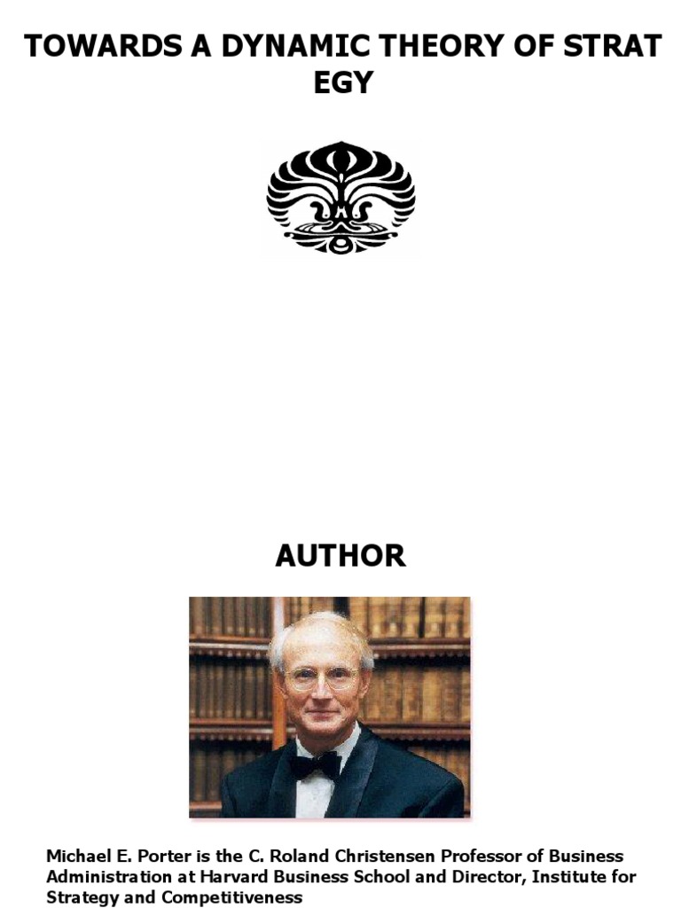 Dynamic Theory of Strategy by Michael Porter | PDF | Competitive ...