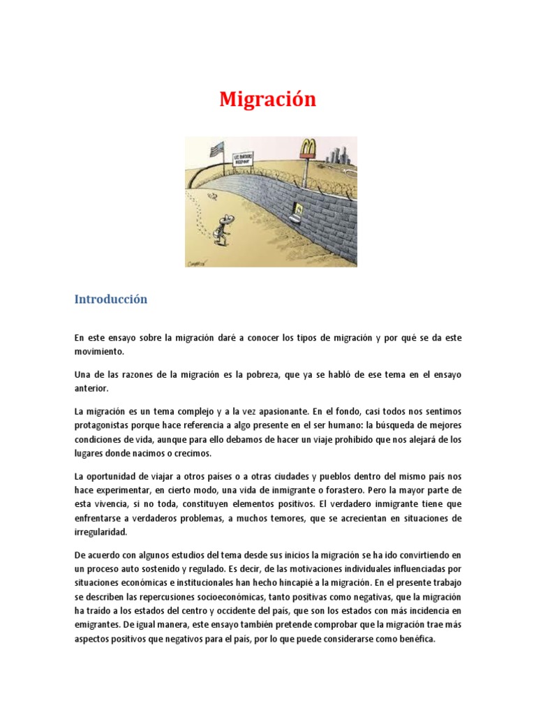 Tipos y causas de la migración | PDF | Migración humana | Inmigración